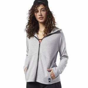 Reebok Training Supply Hooded Sweatshirt Damen - Grau - DE 893-HIB